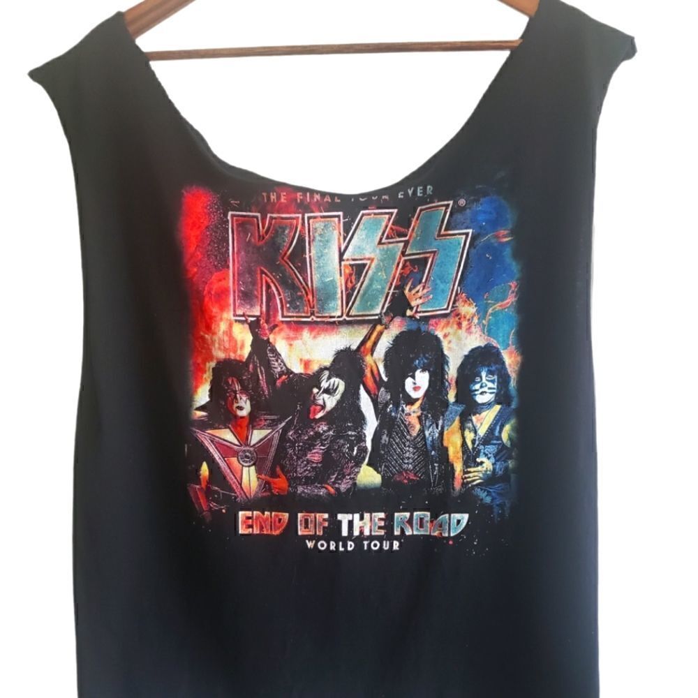 KISS Concert Band Graphic Black 2019 End of the Road World Tour T- Shirt Tank